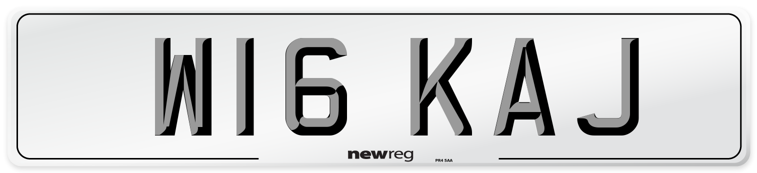 W16 KAJ Number Plate from New Reg